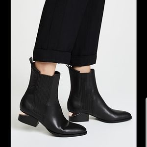 Women's Alexander Wang Black/Silver Anouck Heel Boot size 36 EUC